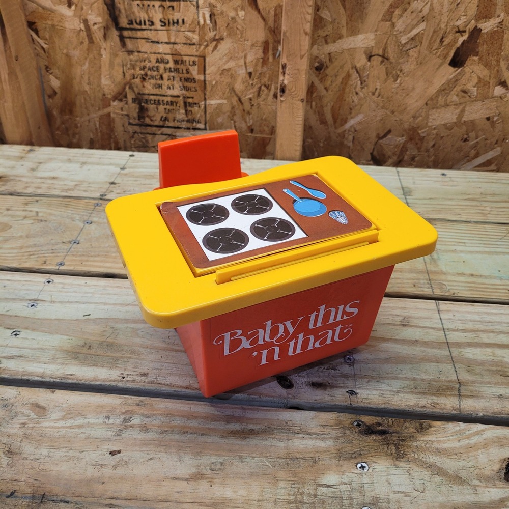 Vintage Baby This n That Toy Kitchen Playset Pretend Play Yellow Orange